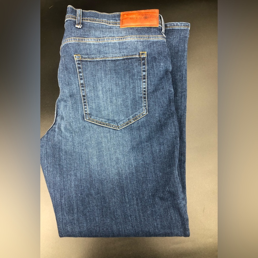 River Island Dean Straight Stretch Button Fly Jeans sz 38 x 32. NWT